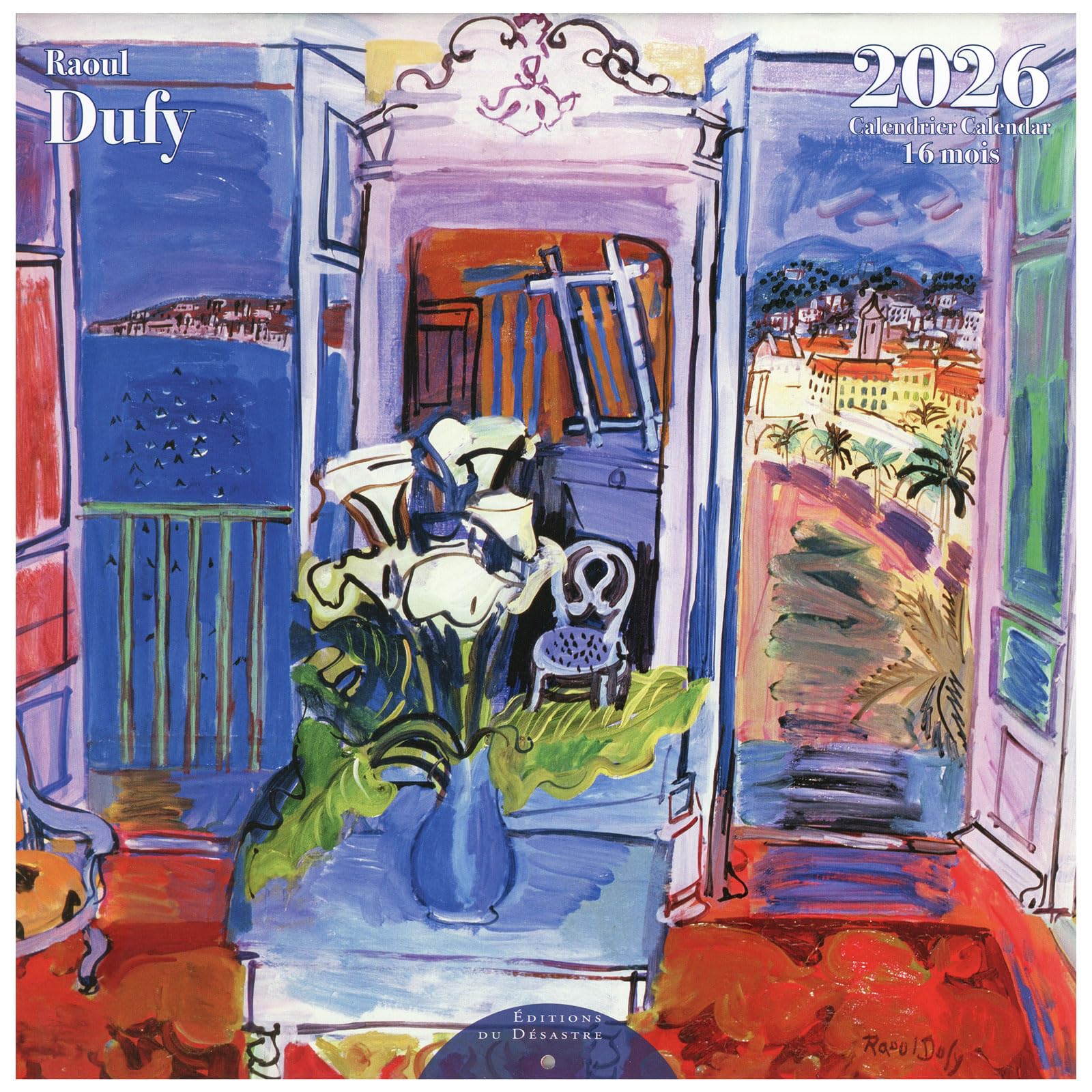 

EDITOR 2026 Wall Calendar, 30 x 30 cm, Dufy Art, Imported Edition, Made in France, Includes Japanese Holiday Stickers (DUFY)