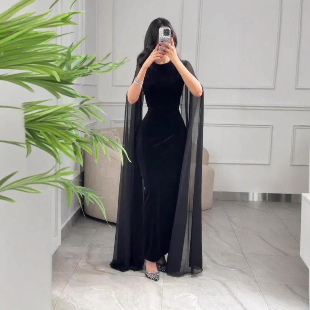 Robe de soirée Velours Bodycon Manches Cache-cœur Automne Hiver Nouvelle Collection Pour Femmes, Style Européen Américain Robe de Soirée Formelle de Fête Pour Crossborder
