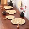 Éventail Chinois à Manivelle Tissé à la Main Paille Paille de Blé Éventail Style Rural Décoration DIY Traditionnelle Mariage Cadeau Palmier