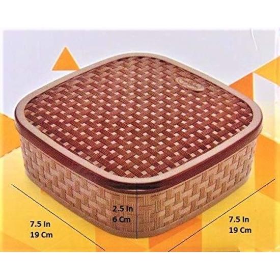 MTR Masala Rangoli Box Dabba for Keeping Spices | Spice Box for Kitchen | Plastic Wooden Style Masala Box | Masala Container | Masala Dabba