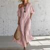 European and American New Women's Clothing Spring Elegant Striped Off-the-shoulder Dress