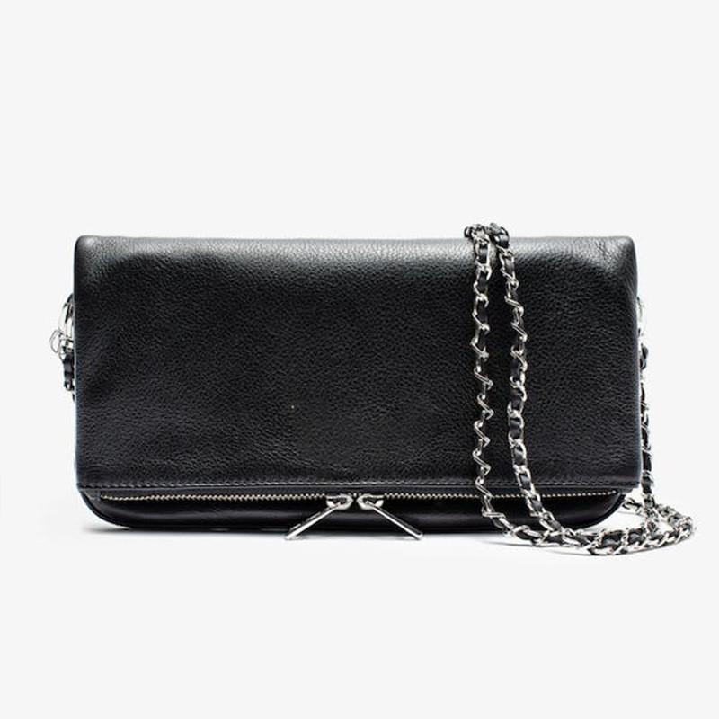 Solid Color Crossbody Bag With Chain And Foldable Design For Women