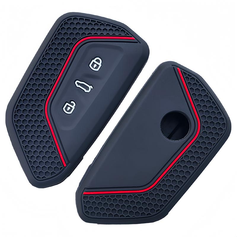 Silicone Car Key Case Full Cover Shell For Vw Volkseagen Golf 8 Mk8 Id.3 Id.4 Cupra Skoda Octavia Seat Leon Mk4 -