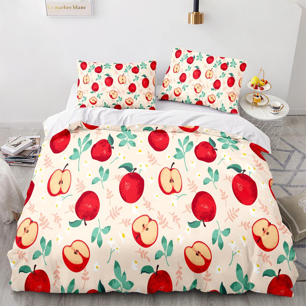 

Комплект постельного белья с рисунком «Апельсин, вишня, мандарин, фрукты» Роскошный комплект постельного белья King Full Twin Queen Size Полиэстеровый пододеяльник 140x210cm 2pcs