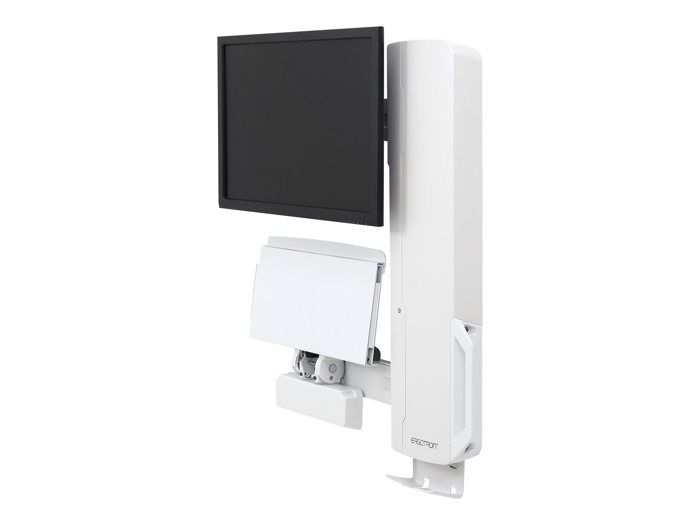 Wall Mount for LCD Monitor - ERGOTRON - StyleView Sit-Stand - White - Size 24" - Keyboard/Mouse Support