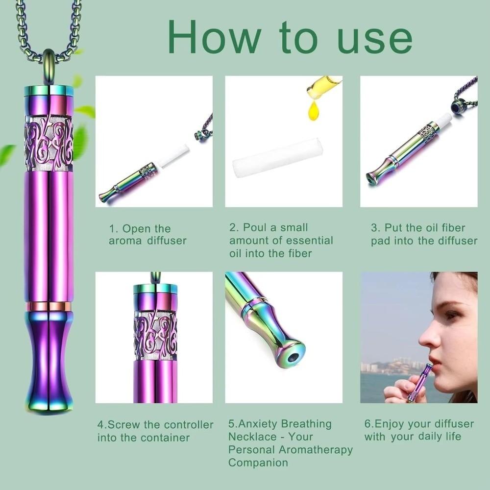 Mindfulness Training Whistle Necklace With Cotton Core Metal Relaxation Necklace Detachable Portable Decompression Necklace