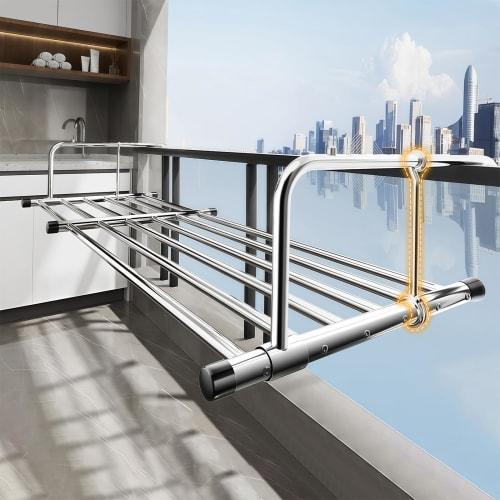 ANDWINT Vero Folding Stainless Steel Clothes Dryer for Balconies, Washable, Extendable, 78-140cm, Waterproof and Rustproof, Heavy-Duty Design, Compact