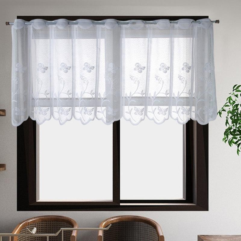 Country Style Sheer Curtain with Romantics Lace Design, Perfect for Dividing Space,for Timelessly and Gracefuls Home