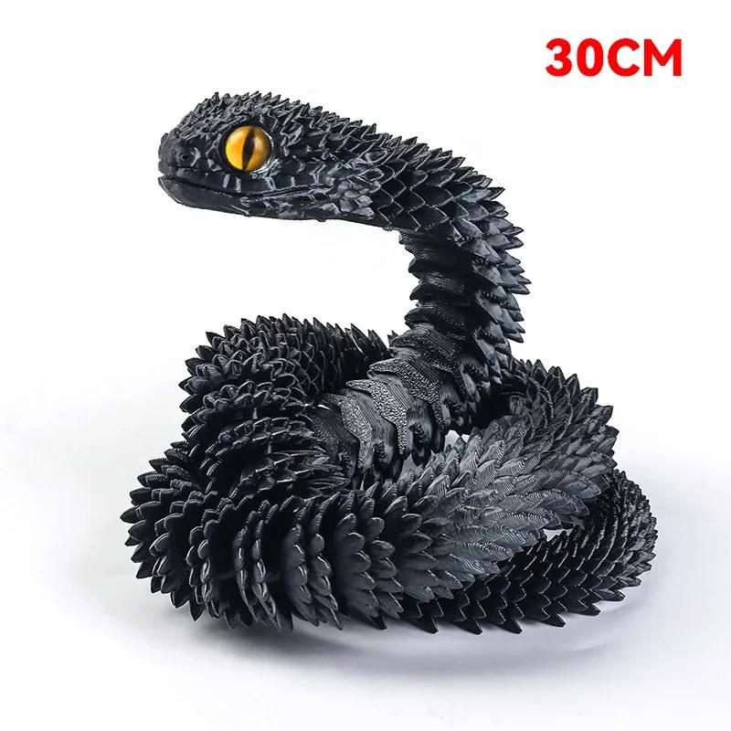 3D Printed Snake Rotatable Articulated Snake Joint Mobility Animal Simulation Model Office Desktop Ornament Home Decor Kids Gift