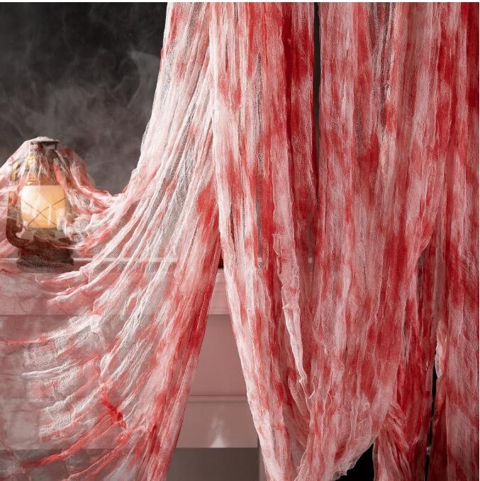 183*76cm Horror Halloween Cloth Decoration Creepy Gauze Fabric Cloth Scary Haunted House Prop Spider Web Halloween Party Decor