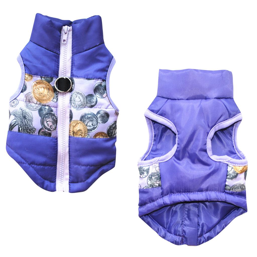Gefütterte Baumwolljacke für Hunde mit Traktionsschnalle für bequemes Reisen im Winter