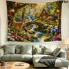 Fairyland Wonderland Wall Tapestry Aesthetic Wall Hanging Printed Fabric Blanket Decorative Tapestries for Bedroom Living Room Home Decor