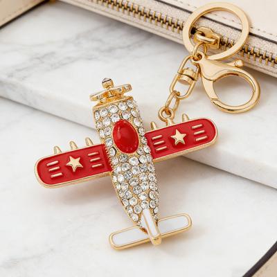 Chaveiro de Avião Brilhante para Mulheres Meninas Fofo Avião de Strass Chaveiro Pingente Bolsa Bolsa Charme para Bolsa Carteira