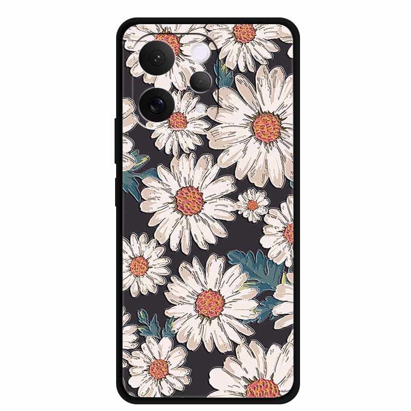 For Vivo S50 5G Case 3D Emboss Flower Black Silicone Soft Back Cover Case For Vivo S50 2025 Phone Case 6.59" Coque V2528A Fundas