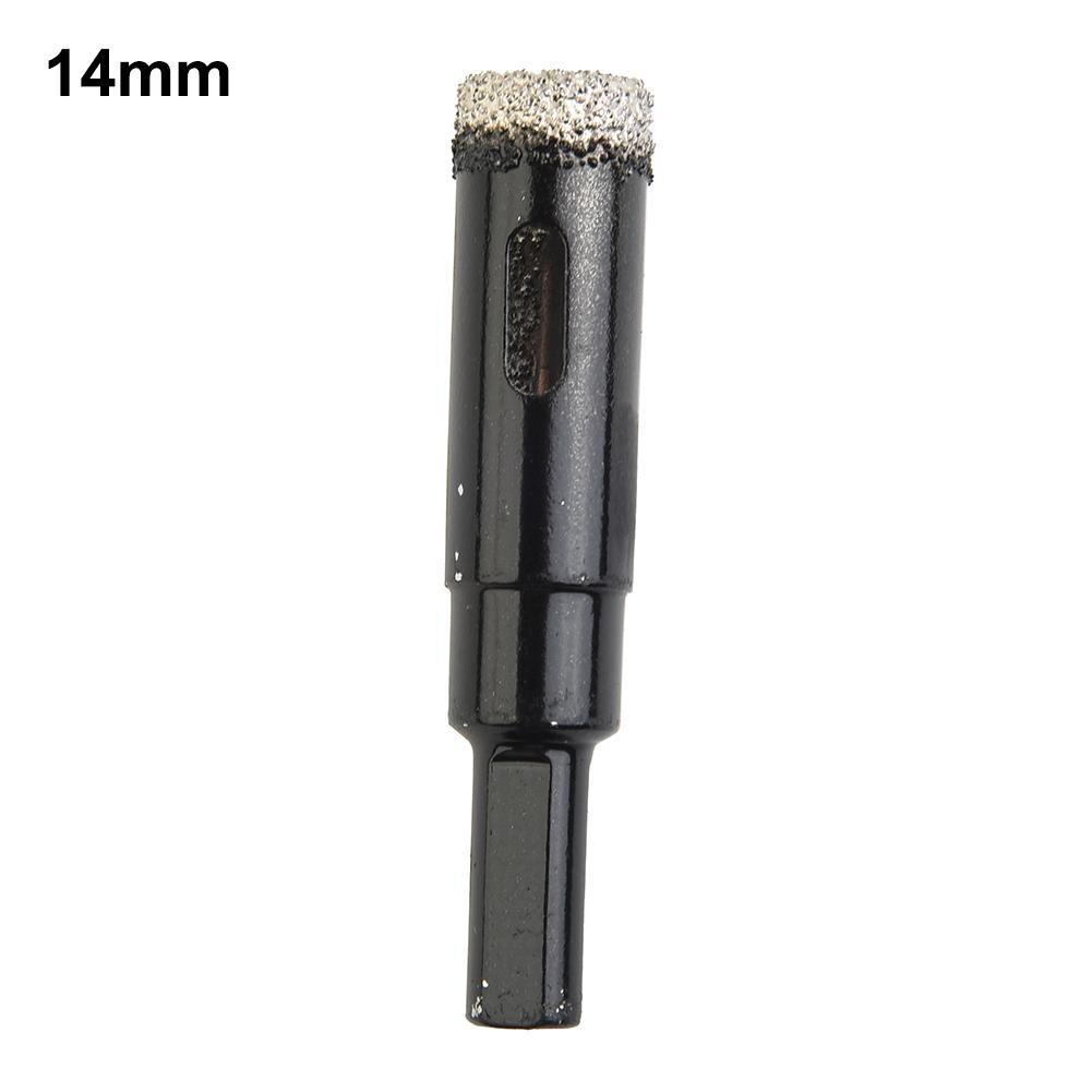 1pc 65mm Length Round Handle Dry Brazed Dry Drill Bits For Porcelain Tiles Marble Glass Ceramic Crowns Drill Bit 6-14mm