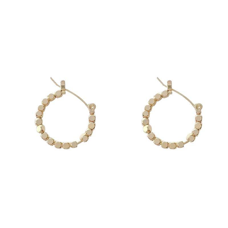 S925 Silver Needle Korean Style Metal Circle Earrings Minimalist Light Luxury Women Ear Jewelry