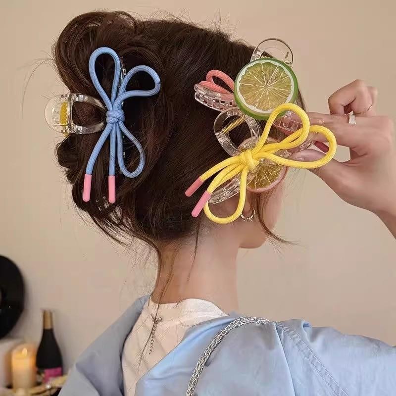 Lemon Fresh Hair Clip Female Korean Sweet Cute Fruit Bow Shark Clip Hair Accessories