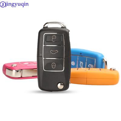 Jingyuqin 3 Knoppen Klapbare Afstandsbediening Auto Sleutelhoesje Voor Volkswagen VW Golf Passat Polo Jetta Touran Bora Sharan