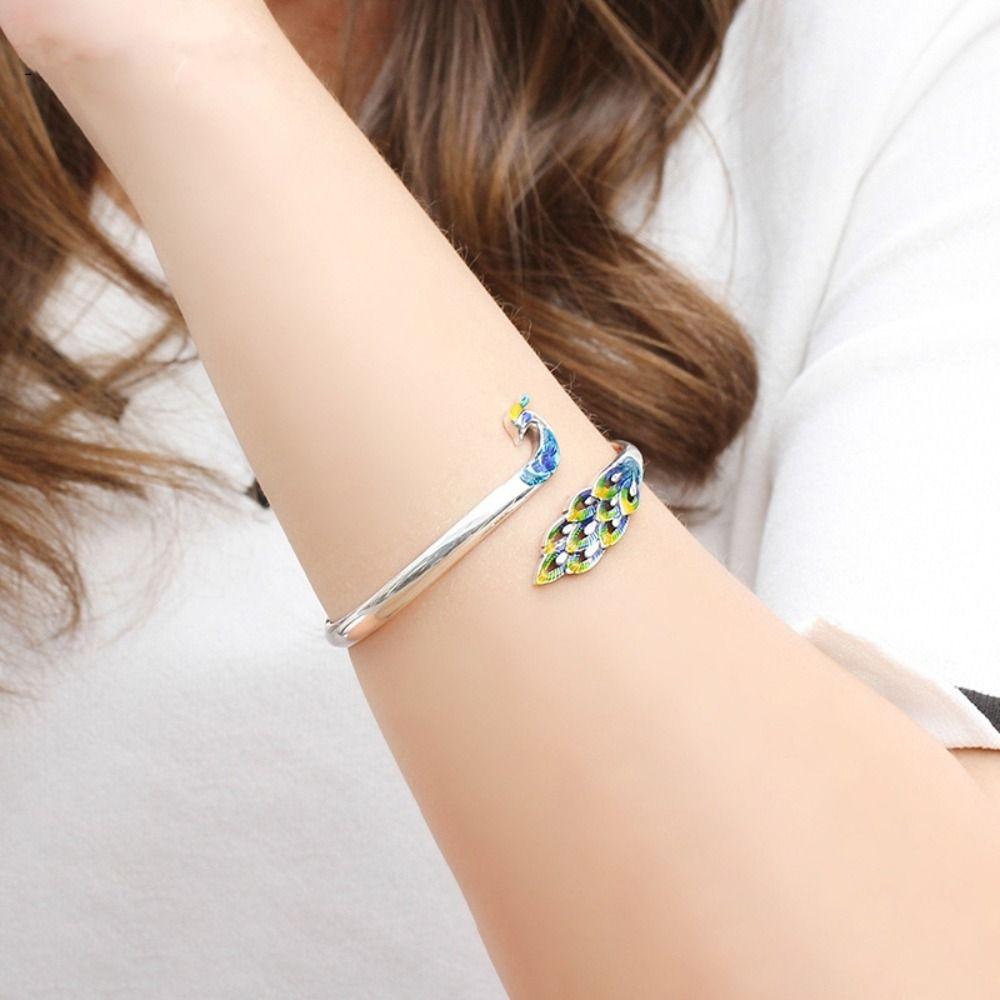 Hand Jewelry Peacock Opening Bracelet Vintage Ethnic Style Bracelet  Jewelry Gifts