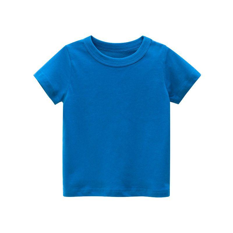 27Kids round Neck No Pattern Children's 9-Color Short-Sleeved T-shirt