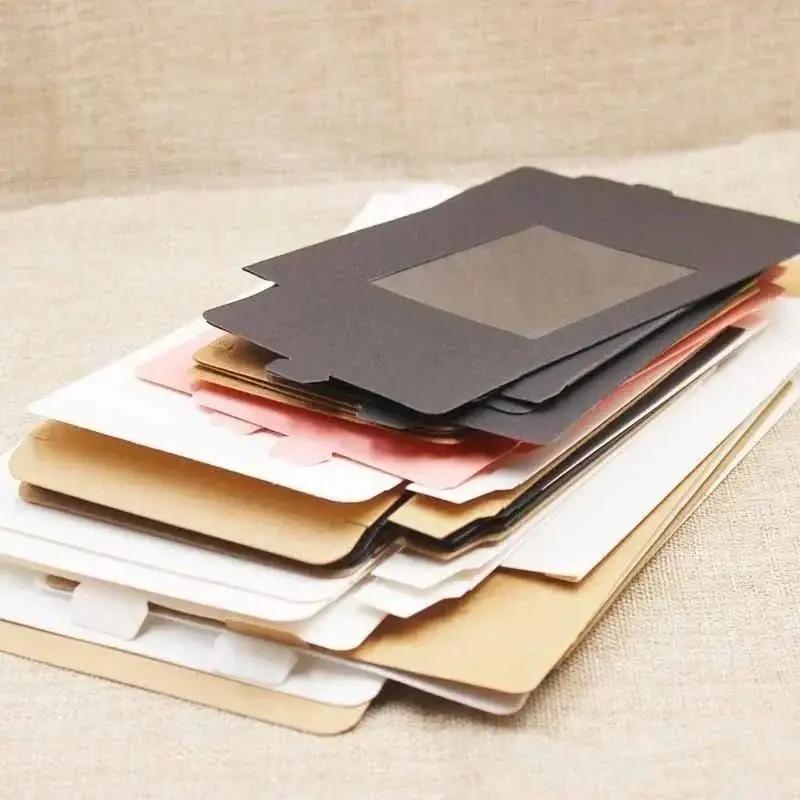 10Pcs DIY Gift Packaging Box Wedding Souvenir Packaging Box PVC Window Opening Kraft Paper Baking Pastry Storage Boxes Wholesale