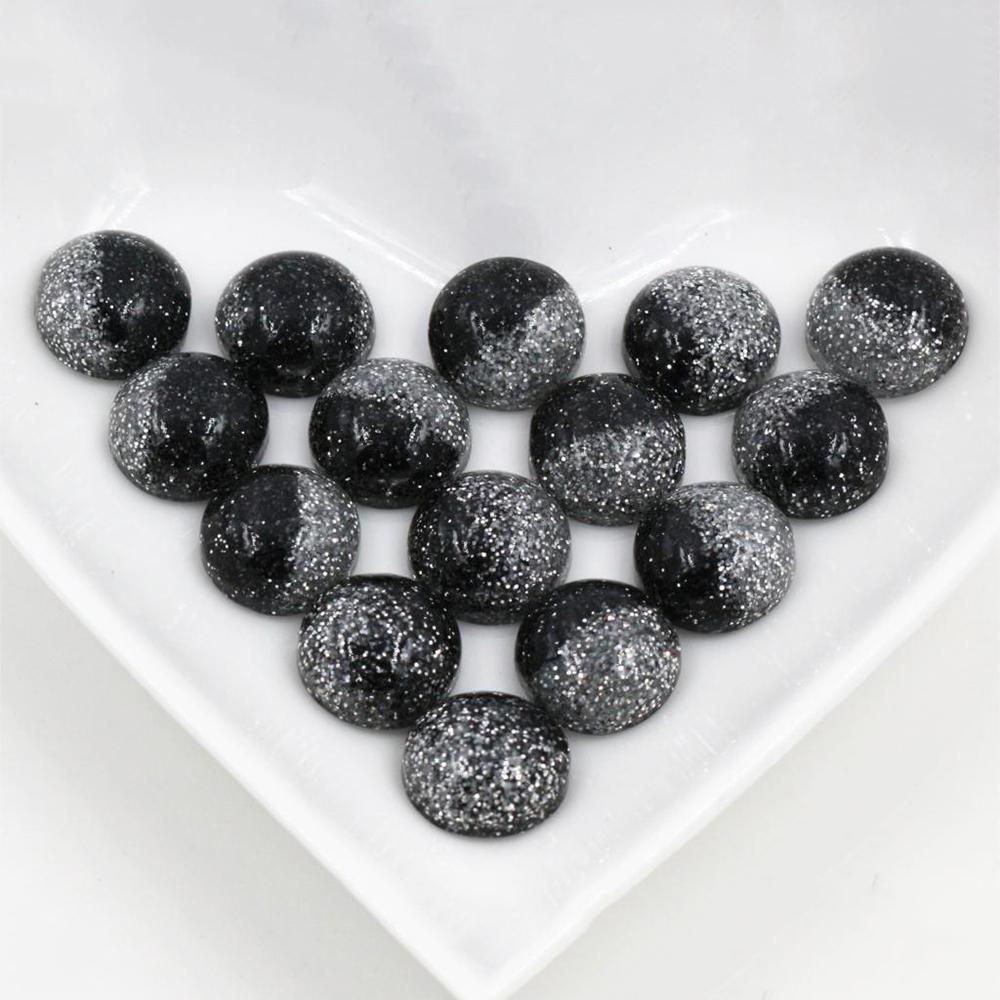 New Fashion 40pcs 12mm Mix Colors Stylish Color Brushed Style Flat back Resin Cabochons Cameo