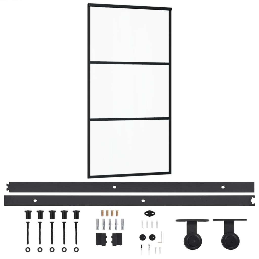Vidaxl Sliding Door With Hardware, EsG Glass And Aluminium, 102X205 Cm