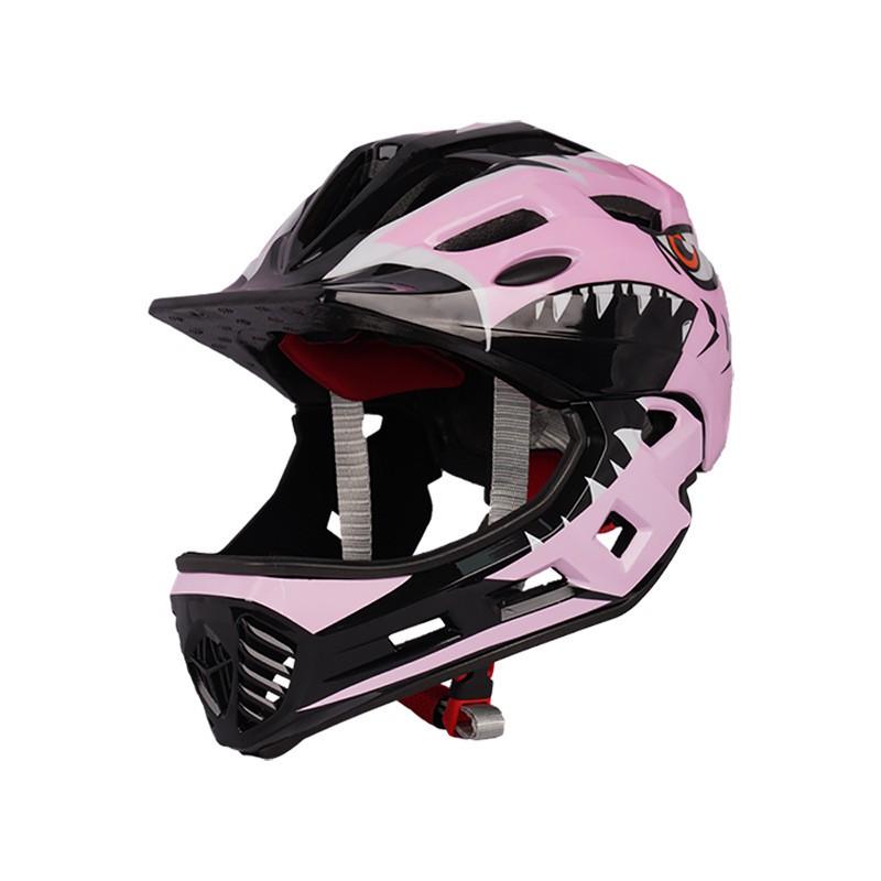 Kinder Vollgesichts-Skatehelm mit abnehmbarem Kinnschutz Cartoon-Monster-Design Rollschuhfahren Radfahren Sicherheitsausrüstung