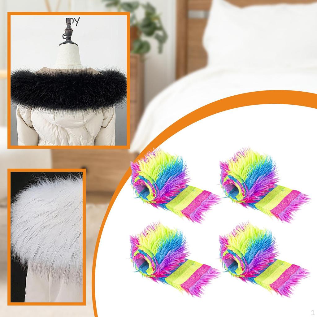 4 Pieces Shaggy Faux Strips Decorative Multifunctional Premium Warm 1.5M Craft Soft for Santa Claus