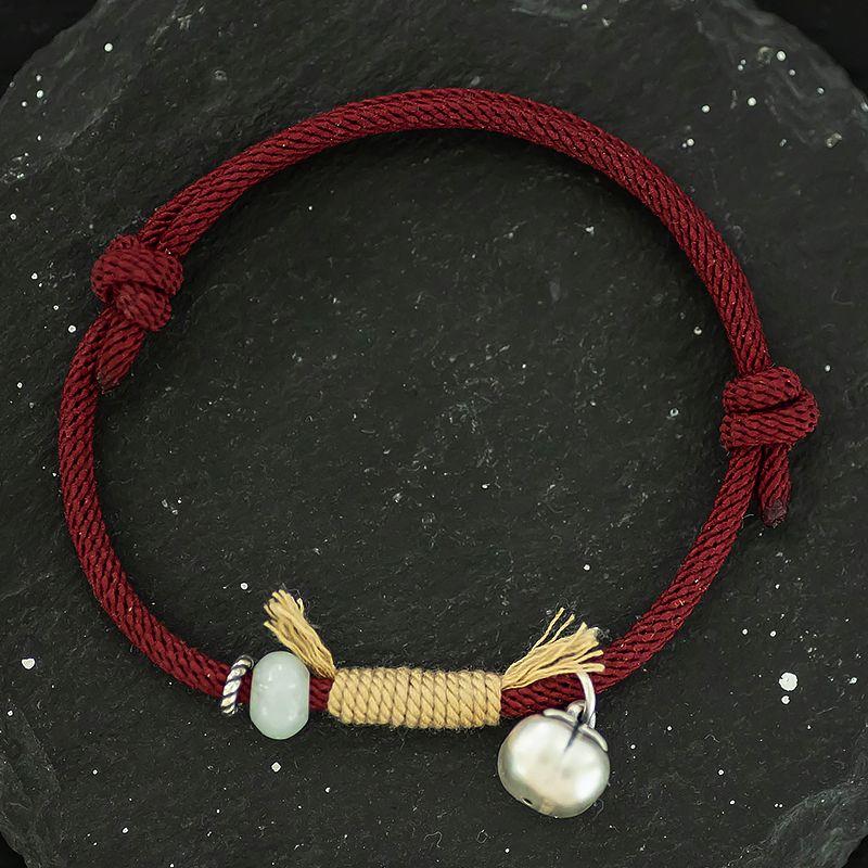 

Nanfeng Новый китайский хурма Жуи Плетеный красный шнурок Браслет из чистого серебра 999 пробы Браслет на удачу Серебряные украшения Подарок Nanfeng (push-pull adjustment)