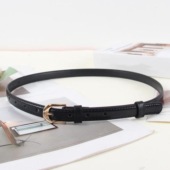 Women Belt Imitation Leather Adjustable Length Thin Belt Solid Color Dress Shirt Tops Waistband Fashion Accessories