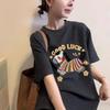 Korean Retro Horse Print Short Sleeve Women's T-Shirt, New 2026 Round Neck Trendy Top