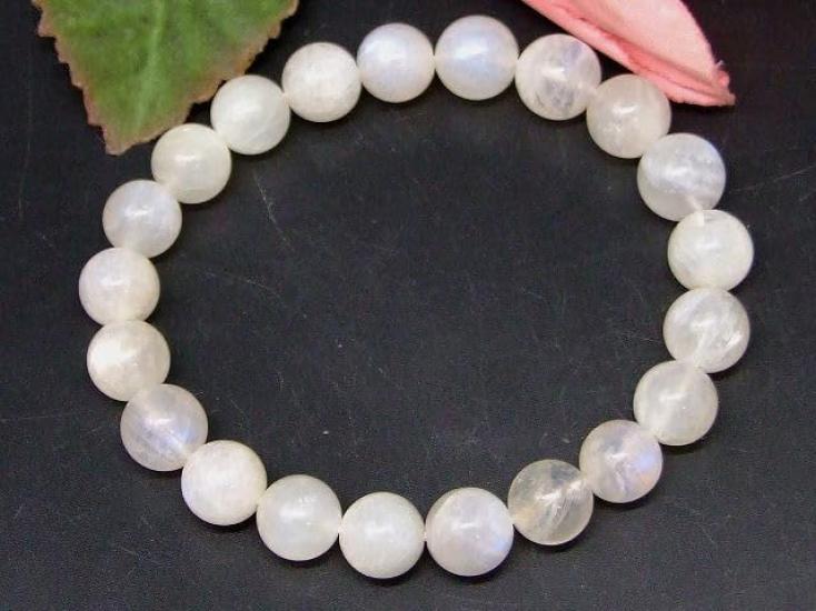 [HINRYO] 26698 Half Price This Month 9mm-10mm 4A Moonstone Bracelet, Inner Diameter 16cm, Indian Natural Stone, Power Stone
