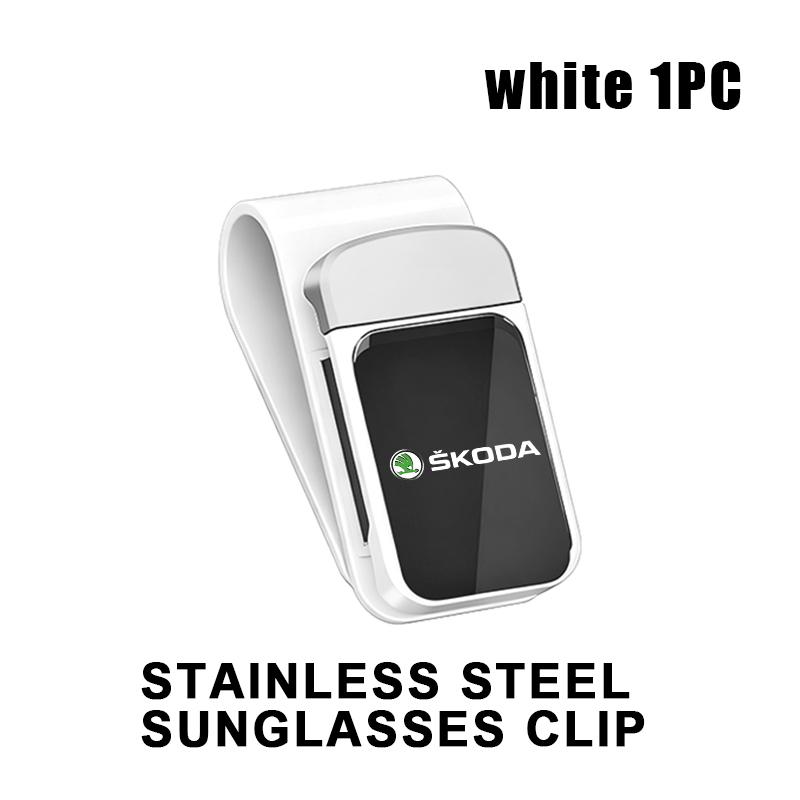 lbrgx4 Car Interior Sun Visor Eyeglasses Holder Sunglasses Clip For Skoda Fabia 1 2 Octavia a7 RS Superb Rapid Yeti Karoq Vision