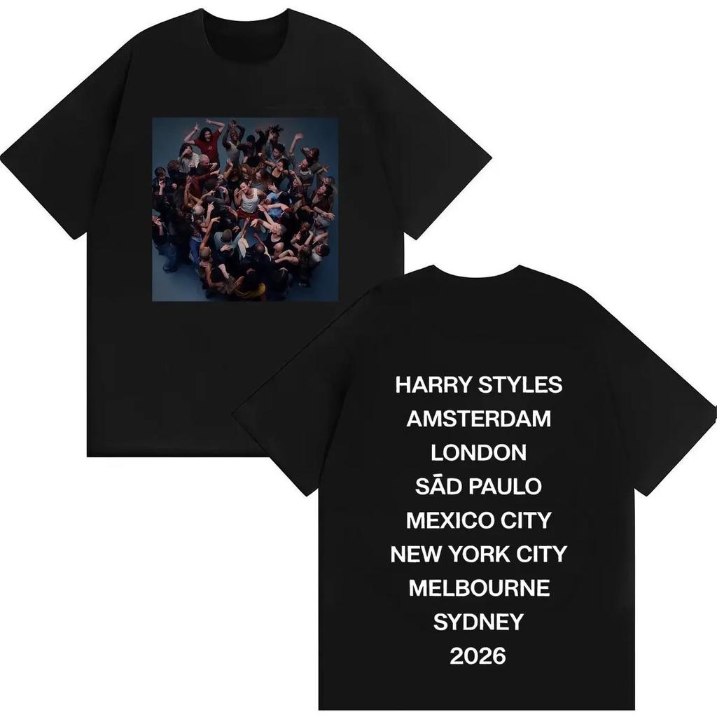 Harry Styles New Kiss All The Time Disco Occasionally Graphics Tops Unisex Yk Cotton Loose Short Sleeve Tshrit Streetwear