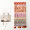 Floral Boho Scarf with Tassels - Breathable Viscose, Lightweight Beach Shawl In Red, Pink, Yellow & Green, Perfect for Spring & Summer