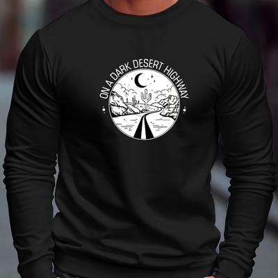 Men's Vintage Crew Neck Sweatshirt, Retro Solid Color Pullover, Fabric Comfortable