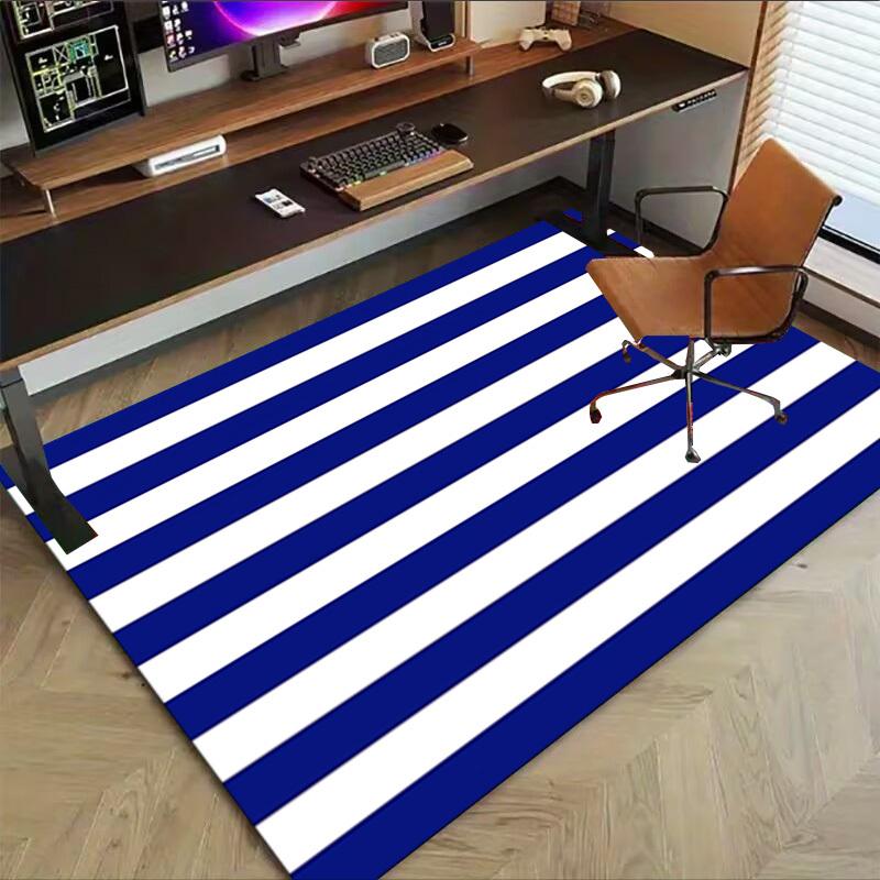 1 Stück Streifen, Marineblau Extra Groß Rutschfester Teppichboden, Büro, Familie, Schlafzimmer, Studio Großer Teppich Innen Teppiche, Lebendige Farben