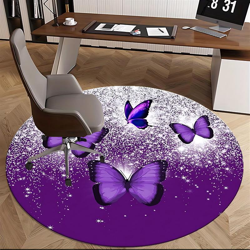 Purple Butterfly Office Carpet Chair Mats, Home Decor, Sofa Rug, Office Carpet Gift for Bedroom, Living Room, Various Rooms1118023a