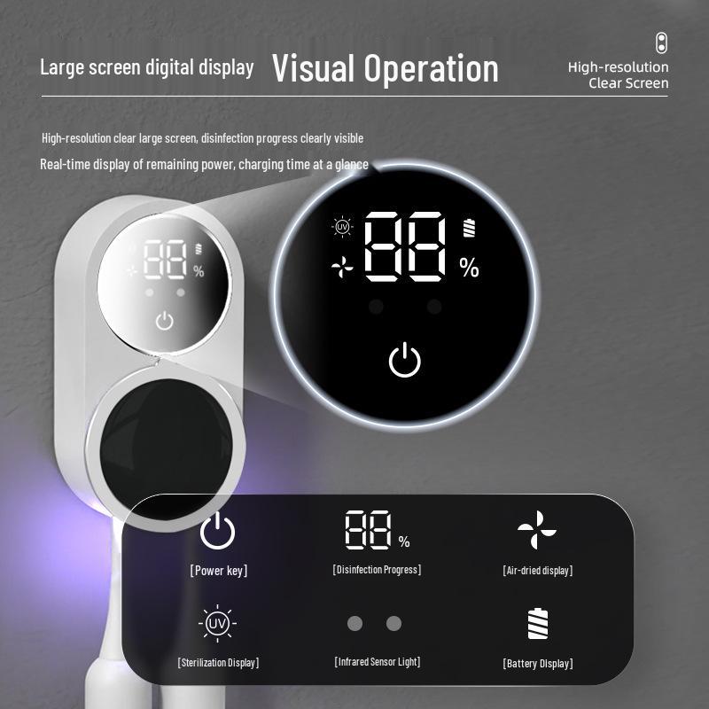 Chytrý nástěnný UV sterilizátor na zubní kartáčky se sušením vzduchem