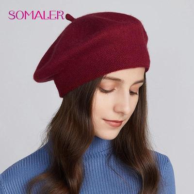 Klassische Damen-Baskenmützen für den Winter, französische Wollstrick-Baskenmützen, elegante Wintermützen