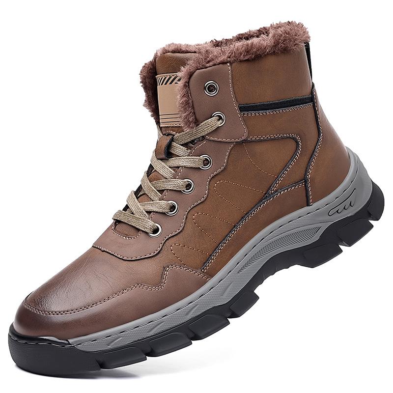 

2025 Зимняя теплая обувь Plus Velvet с высоким берцем для отдыха на открытом воздухе, модная мужская обувь, хлопковая обувь, мужские противолыжные ботинки, размер 38-44 44