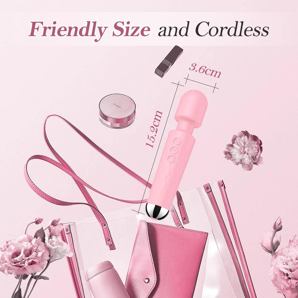 Powerful AV Vibrator for Women 20 Speeds Magic-Wand G Spot Clitoris Stimulator Anal Dildo Female Masturbation Adult Sex Toys