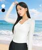 Helingbon Women'S Hooded Zip-Up Fingerhole Crop Rash Guard (2 Colors) / Rj391W