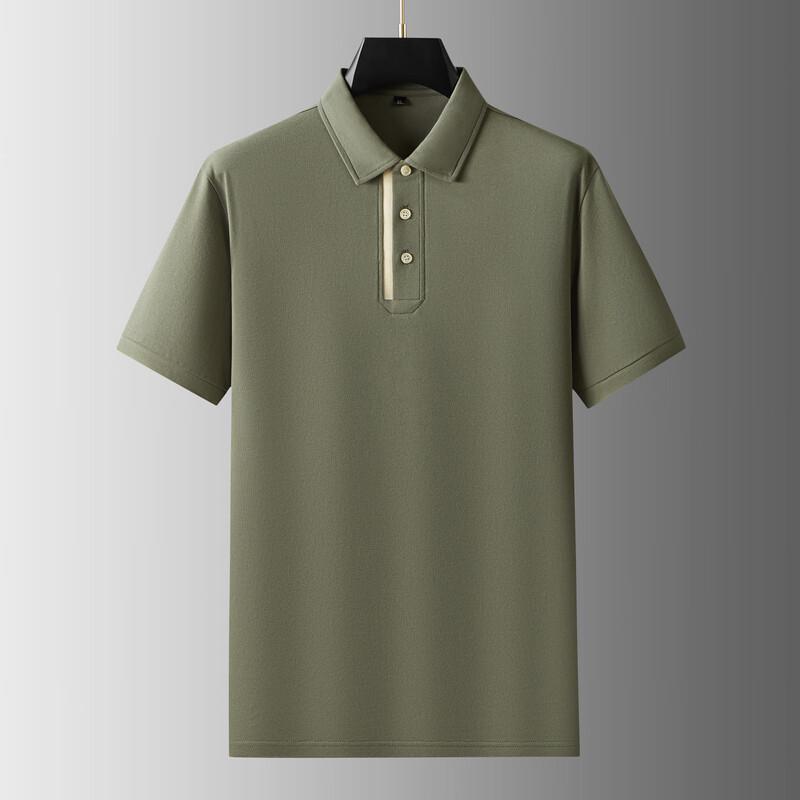 Men's Plus Size Contrasting Placket Cotton Short Sleeve Polo Shirt