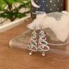 Festive Christmas Tree Rhinestone Earrings: Colorful, Shiny, Trendy Holiday Ear Jewelry