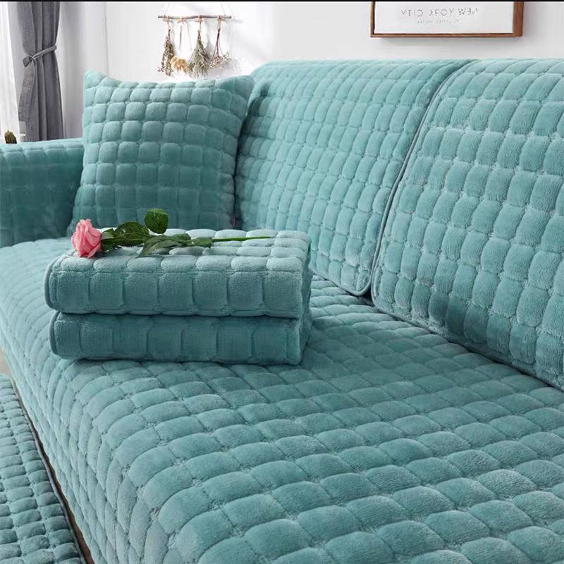 Flannel Practical Sofa Cushion, Simple and Fashionable Plush Cushion, Thickened Flannel Sofa Towel for All Seasons
