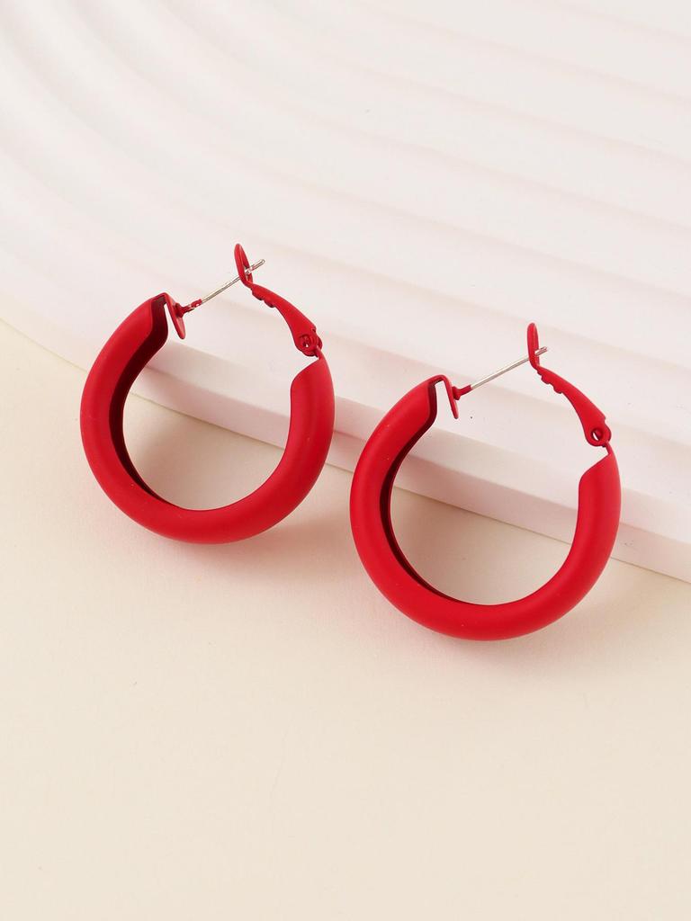 Vibrant C-Shaped Candy Color Hoop Earrings: Trendy, Cute, and Fashionable for Women