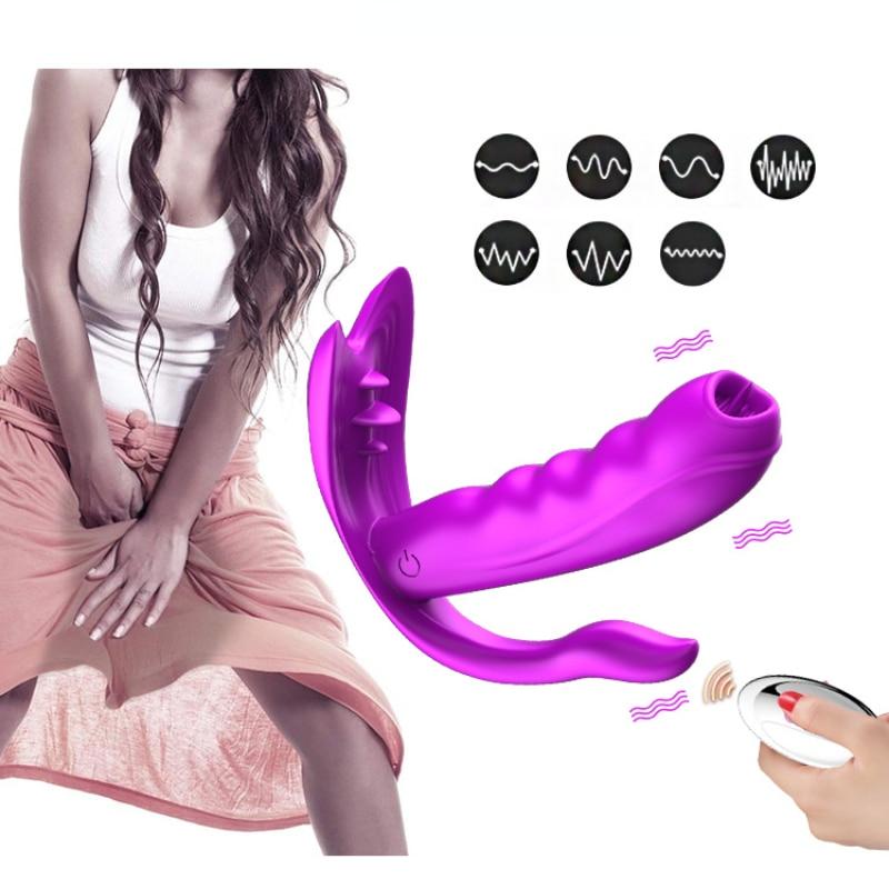 Sexuální hračka pro ženy Dálkové ovládání Vibrátor na olizování jazyka Bezdrátový stimulátor análního klitorisu Vibrační dildo Páry Hračka pro dospělé