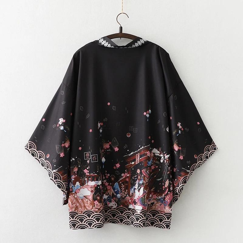 Summer Loose Japanese Samurai Kimono Streetwear Cardigan Cosplay Harajuku Women Men Traditional Clothing
